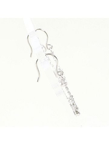 Unbranded PT900 Platinum Earrings with Diamonds (no carat marking), Total Weight 0.6g, Like New Condition. (view 2)