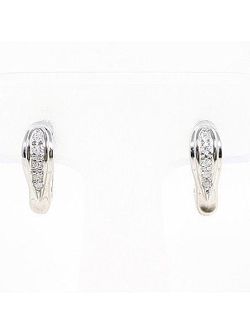 Unbranded PT900 Platinum Earrings with 0.05ct Diamonds, Total Weight 3.5g, Like New Condition. (view 1)