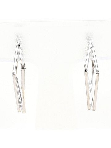 Unbranded K10 10K WG White Gold Earrings, Total Weight 1.2g, Like New Jewelry (view 1)