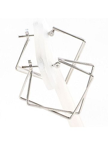 Unbranded K10 10K WG White Gold Earrings, Total Weight 1.2g, Like New Jewelry (view 2)