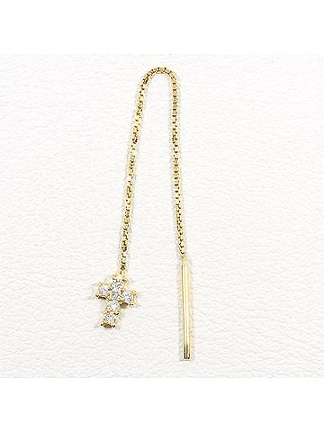 Unbranded 18K (18-karat) Yellow Gold Earring (Single Earring) with 0.10ct Diamond, Total Weight 0.3g, Like New Condition. (view 1)