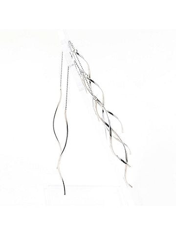 Unbranded K10 10K WG White Gold Earrings, Total Weight 1.0g, Like New Jewelry (view 2)