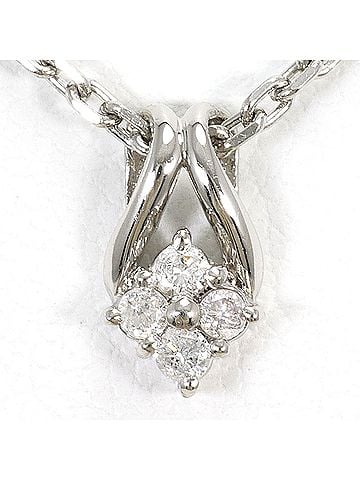 Unbranded PT900 Platinum PT850 Necklace with Diamond (no carat marking), Certificate of Authenticity, Total Weight 4.9g, 45cm, Like New Condition (view 1)