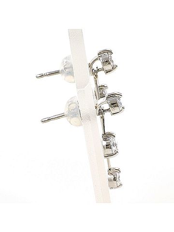 Unbranded PT900 Platinum Earrings with 0.40 ct Diamonds, Certificate of Authenticity Included, Total Weight 2.1g, Like New Condition. (view 2)