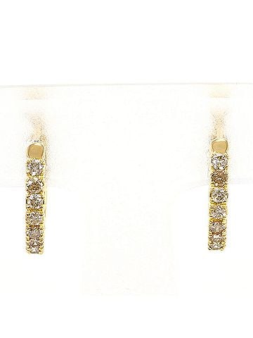 Unbranded 18K (18-karat) yellow gold earrings with 0.50 ct diamonds, includes a certificate of authenticity, total weight 2.5g, like new condition. (view 1)