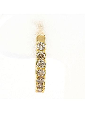 Unbranded 18K (18-karat) yellow gold earrings with 0.50 ct diamonds, includes a certificate of authenticity, total weight 2.5g, like new condition. (view 2)