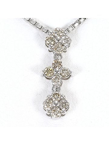 Unbranded PT900 Platinum / PT850 Necklace with Brown Diamond (0.20ct), Certificate of Authenticity, Total Weight 4.3g, 40cm, Like New Condition. (view 1)