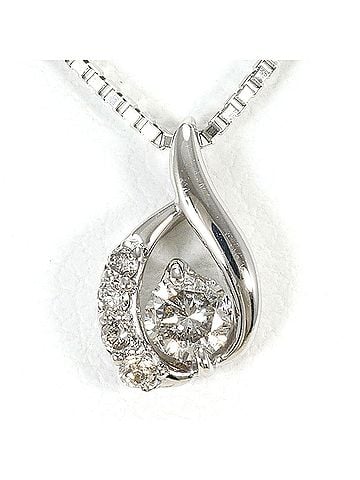Unbranded PT900 Platinum / PT850 Necklace with 0.20 ct Diamond, Certificate of Authenticity Included, Total Weight 3.3g, 45cm, Like New Condition (view 1)