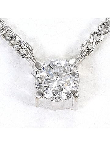 Unbranded PT900 Platinum / PT850 Necklace with 0.18 ct Diamond, Certificate of Authenticity Included, Total Weight 3.9g, 41cm, Like New Condition (view 1)