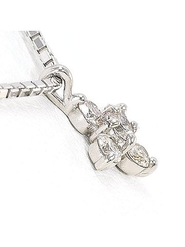 Unbranded PT900 Platinum 18K White Gold Necklace with 0.20ct Diamond, Certificate of Authenticity Included, Total Weight 4.3g, 50cm Length, Like New Condition (view 2)