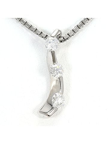 Unbranded PT900 Platinum / PT850 Necklace with 0.30 ct Diamond, Certificate of Authenticity Included, Total Weight 6.0g, 37cm, Like New Condition (view 1)