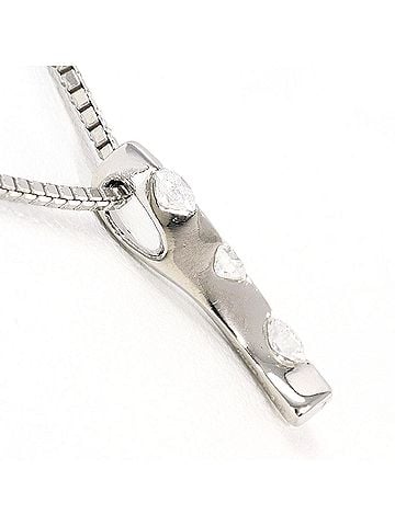 Unbranded PT900 Platinum / PT850 Necklace with 0.30 ct Diamond, Certificate of Authenticity Included, Total Weight 6.0g, 37cm, Like New Condition (view 2)