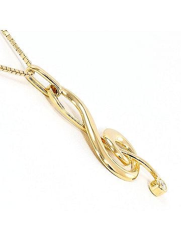 Unbranded 18K (18-karat) Yellow Gold Necklace with 0.04 ct Diamond, Certificate of Authenticity Included, Total Weight 4.9g, 40cm, Like New Condition. (view 2)