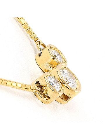 Unbranded 18K (18-karat) Yellow Gold Necklace with 0.36 ct Diamond, Certificate of Authenticity Included, Total Weight 4.3g, 40cm Length, Like New Condition. (view 2)