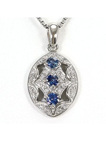 Unbranded PT900 Platinum / PT850 Necklace with Alexandrite 0.28 ct and Diamond 0.14 ct, Certificate of Authenticity, Total Weight 6.3g, 41cm, Like New Condition. (view 1)