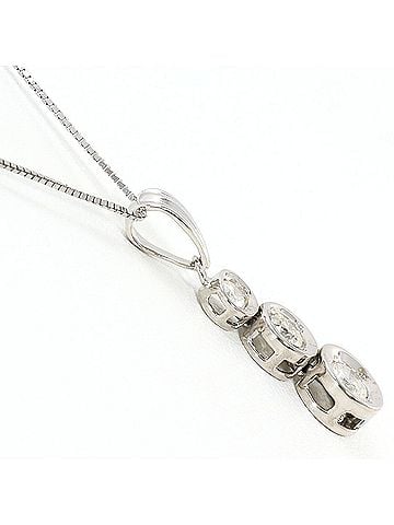 Unbranded K14 14K WG White Gold Necklace with 0.30 ct Diamond, Total Weight 1.7g, 41cm, Like New Condition (view 2)