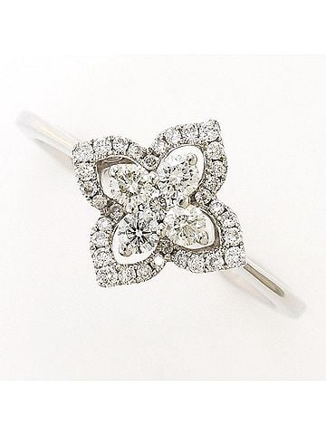 Unbranded 18K (18-karat white gold) ring with 1 diamond (0.33 ct), total weight 2.6g, like new. (view 1)