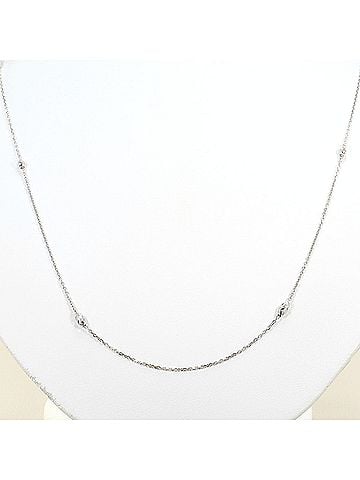Unbranded 18K (18-karat white gold) necklace, total weight 4.8g, 88cm length, like new. (view 1)