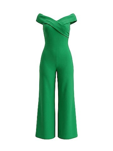 Alice + Olivia Kate Wrap Shoulder Jumpsuit (view 1)