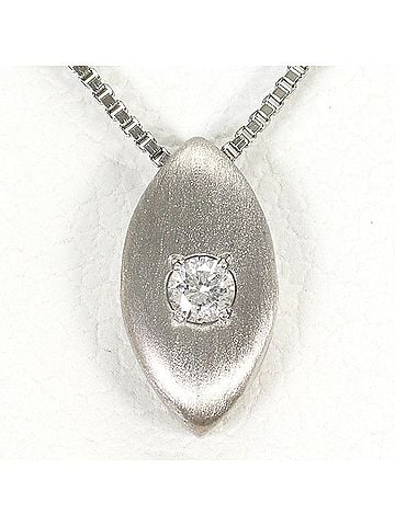 Unbranded 18K (18-karat white gold) necklace with a 0.03 ct diamond, total weight 1.7g, 40cm length, like new. (view 1)