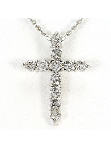 Unbranded 18K (18-karat white gold) necklace with 0.3 ct diamond, total weight 1.9g, 40cm length, like new. (view 1)