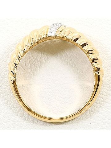 Unbranded PT900 Platinum 18K Yellow Gold Ring with 1 Diamond (carat weight not stamped), Total Weight 3.9g, Like New Condition. (view 2)