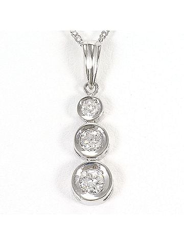 Unbranded PT900 Platinum / PT850 Necklace with 0.30ct Diamond, Total Weight 2.4g, 40cm, Like New Condition. (view 1)