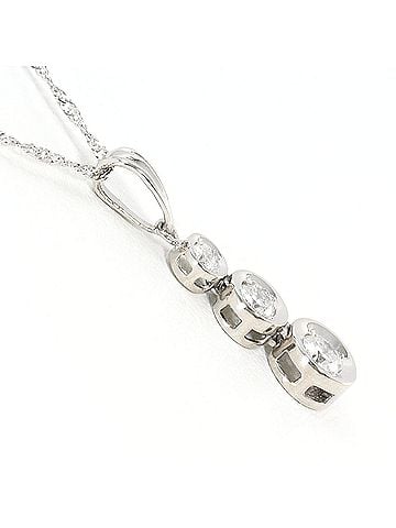Unbranded PT900 Platinum / PT850 Necklace with 0.30ct Diamond, Total Weight 2.4g, 40cm, Like New Condition. (view 2)