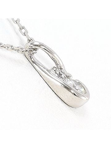 Unbranded PT900 Platinum / PT850 Necklace with 0.11ct Diamond, Total Weight 1.7g, 40cm, Like New Condition (view 2)