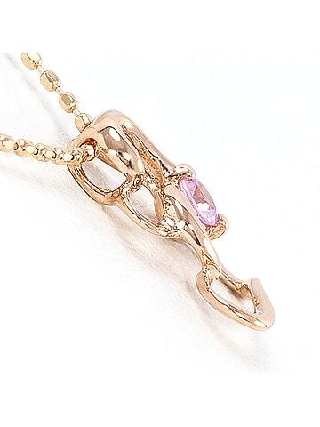 Unbranded K10 10K PG Pink Gold Necklace with Tourmaline, Total Weight 1.2g, 40cm, Like New Condition (view 2)