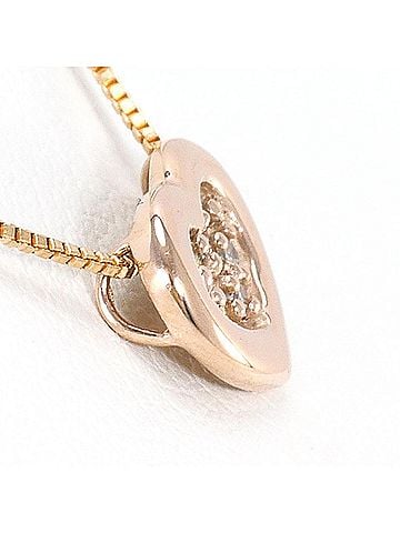 Unbranded K10 10K PG Pink Gold Necklace with 0.05ct Diamond, Total Weight 1.1g, 40cm, Like New Condition (view 2)