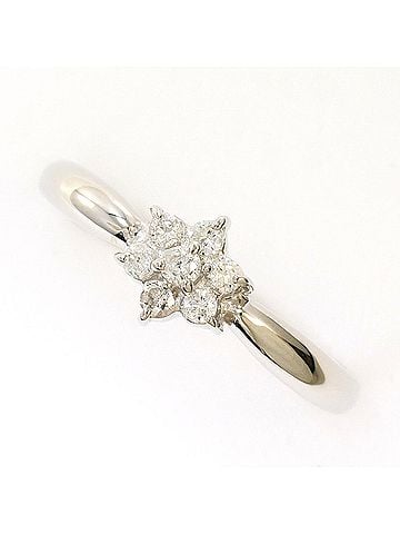 Unbranded PT900 Platinum Ring with 1 Diamond (0.13 ct), Total Weight 2.1g, Like New Condition. (view 1)
