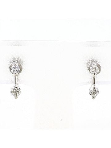 Unbranded K14 14K WG White Gold Earrings with 0.15ct Diamonds, Total Weight 1.4g, Like New Condition. (view 1)