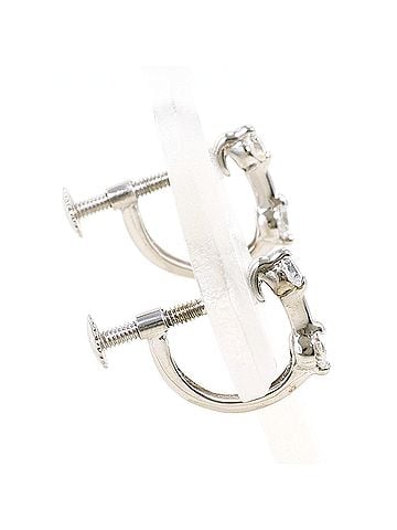 Unbranded K14 14K WG White Gold Earrings with 0.15ct Diamonds, Total Weight 1.4g, Like New Condition. (view 2)