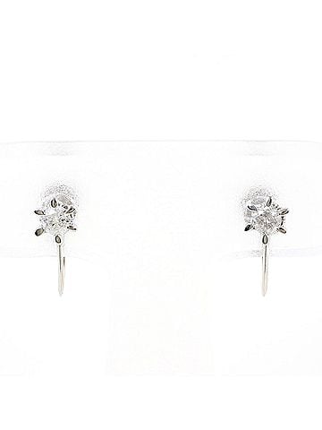 Unbranded PT900 Platinum Earrings with 0.1ct Diamonds, Total Weight 1.7g, Like New Condition. (view 1)