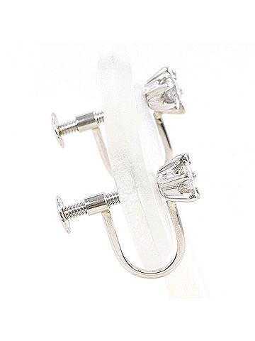 Unbranded PT900 Platinum Earrings with 0.1ct Diamonds, Total Weight 1.7g, Like New Condition. (view 2)