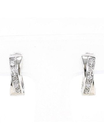 Unbranded PT900 Platinum Earrings with 0.05ct Diamonds, Certificate of Authenticity Included, Total Weight 6.2g, Like New Condition. (view 1)