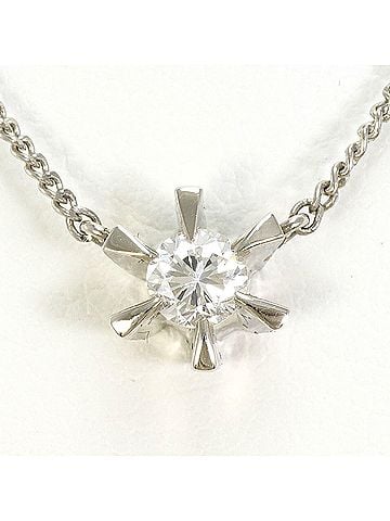 Unbranded Platinum (PT850) Necklace with 0.20ct Diamond (SI2 clarity), Certified, Total Weight 2.8g, 40cm Length, Like New Condition. (view 1)