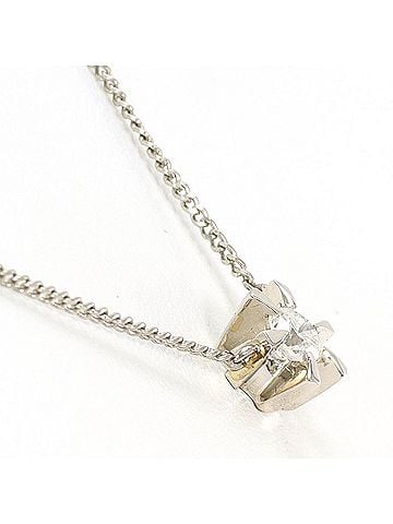 Unbranded Platinum (PT850) Necklace with 0.20ct Diamond (SI2 clarity), Certified, Total Weight 2.8g, 40cm Length, Like New Condition. (view 2)