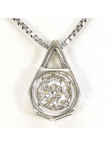 Unbranded PT850 Platinum Necklace with 0.26ct Diamond (I1 clarity), Certificate of Authenticity, Total Weight 3.1g, 40cm Length, Like New Condition. (view 1)