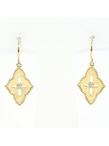 Unbranded K10 10K YG Yellow Gold Earrings with Diamonds (No carat markings), Total Weight 1.1g, Like New Condition. (view 1)