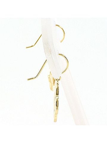 Unbranded K10 10K YG Yellow Gold Earrings with Diamonds (No carat markings), Total Weight 1.1g, Like New Condition. (view 2)