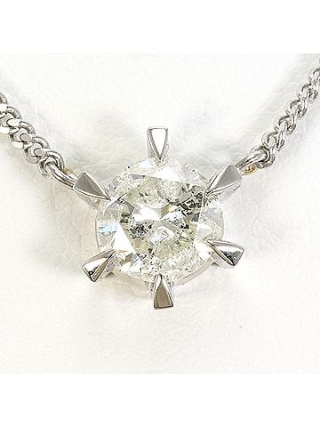 Unbranded PT850 Platinum Necklace with 1.26ct Diamond, Certificate of Authenticity Included, Total Weight 6.5g, 41cm, Like New Condition (view 1)