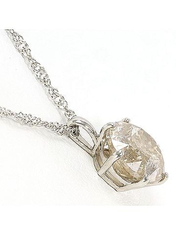 Unbranded PT999 Platinum Necklace with Brown Diamond, 1.70ct, I2 Clarity, Certificate of Authenticity, Total Weight 3.0g, 42cm, Like New Condition. (view 2)