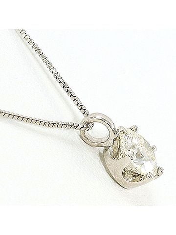 Unbranded PT900 Platinum / PT850 Necklace with 0.316ct Diamond (I1 clarity), Certificate of Authenticity, Total Weight 1.5g, 45cm Length, Like New Condition. (view 2)