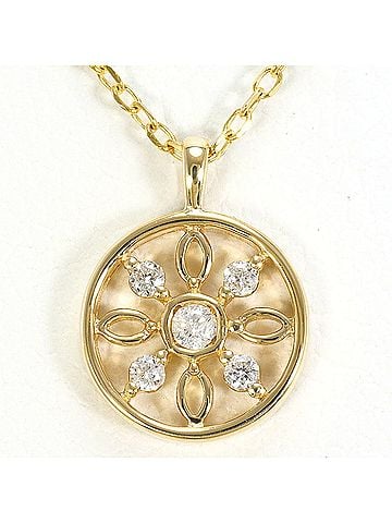 Unbranded K10 10K YG Yellow Gold Necklace with Diamond (no carat marking), Total Weight 1.1g, 40cm, Like New Condition. (view 1)