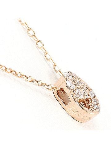 Unbranded K10 10K Pink Gold Necklace with 0.10ct Diamond, Total Weight 1.0g, 40cm Length, Like New Condition (view 2)
