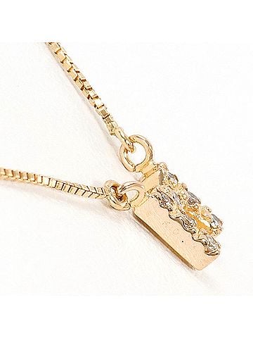 Unbranded K10 10K PG Pink Gold Necklace with 0.03ct Diamond, Total Weight 1.0g, 41cm, Like New Condition (view 2)