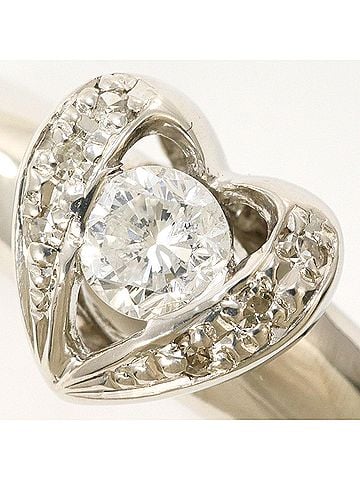 Unbranded PT900 Platinum Ring with 0.26ct Diamond (no carat marking), I1 clarity, Certificate of Authenticity, Total Weight 3.3g, Like New Condition. (view 2)