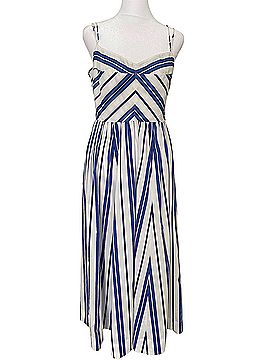 antonio melani casual dresses Antonio Melani Womens Casual Midi Dress Size 6 Asymmetrical Accent Blue White L